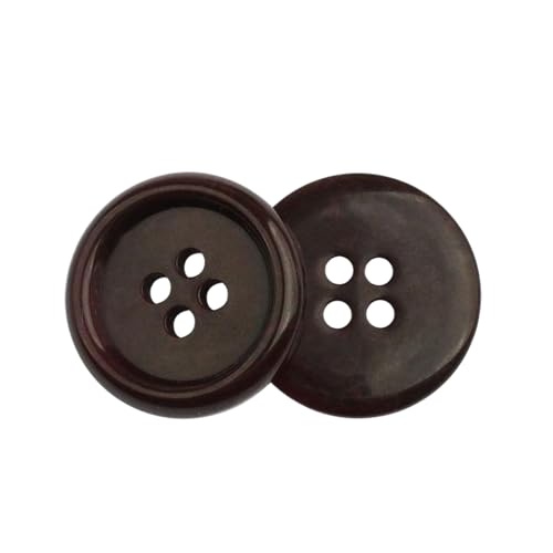 Knöpfe mit vier Ösen, 10 Stück, 15 mm, 20 mm (7# Dunkelbraun, 20 mm, 10 Stück) von Bfjpofi