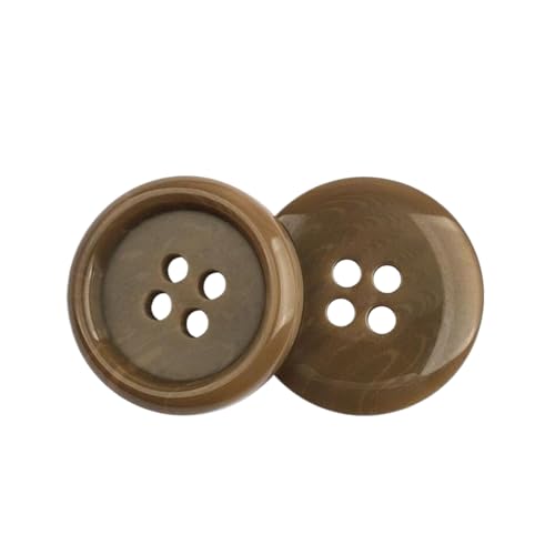 Knöpfe mit vier Ösen, 10 Stück, 15 mm, 20 mm (Nr. 11 Hellbraun, 20 mm, 10 Stück) von Bfjpofi