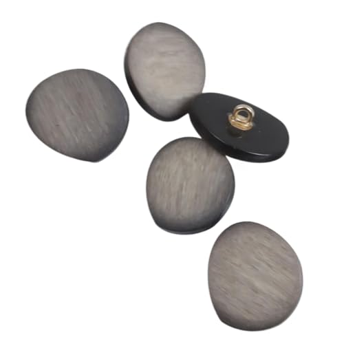 Kunstharz-Metallknöpfe mit Steinmuster, 17,5 mm, 21 mm, 25 mm, 30 mm (Dunkelbraun, 17,5 mm, 5 Stück) von Bfjpofi