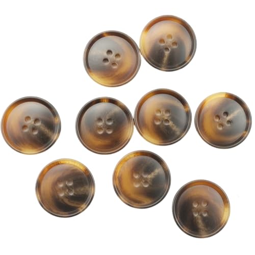 Kunstharzknöpfe, Sortiment, 15 mm bis 30 mm (dunkelbraun, 23 mm, 10 Stück) von Bfjpofi