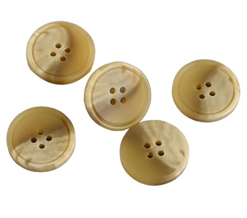 Kunstharzknöpfe mit runden Kanten, zweifarbig, 15 mm bis 28 mm, Beige, 10 Stück Kunstharzknöpfe mit runden Kanten, zweifarbig, 15 mm bis 28 mm, Beige, 10 Stück von Bfjpofi