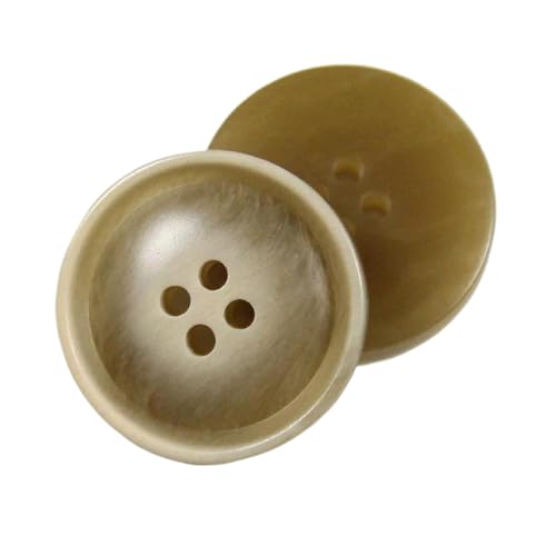 Kunstharzknöpfe mit vier Ösen, 15 mm bis 30 mm (3# Khaki, 20 mm, 10 Stück), 10 Stück von Bfjpofi