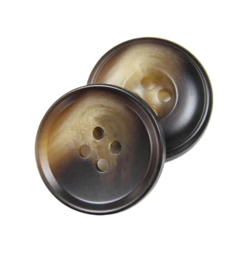 Kunstharzknöpfe mit vier Ösen, 15 mm bis 30 mm (Nr. 13, Kaffee, 30 mm, 10 Stück), 10 Stück von Bfjpofi