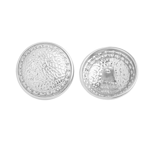 Metall-Knöpfe, 15 mm bis 23 mm (Nr. 2, Silber, 18 mm, 6 Stück), 6 Stück von Bfjpofi