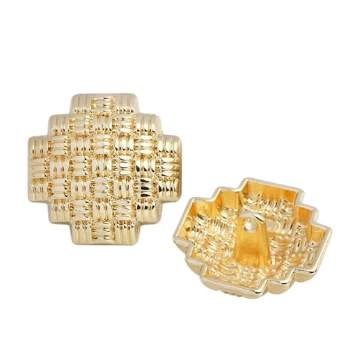 Metallgitter-Knöpfe, hohl, 15 mm bis 23 mm (12# Gold, 18 mm, 6 Stück), 6 Stück von Bfjpofi