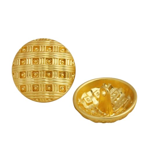 Metallgitter-Knöpfe, hohl, 15 mm bis 23 mm (8# Gold, 18 mm, 6 Stück), 6 Stück von Bfjpofi