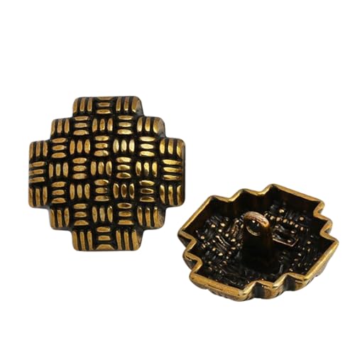 Metallgitter-Knöpfe, hohl, 15 mm bis 23 mm (Nr. 2 Bronze, 15 mm, 6 Stück), 6 Stück von Bfjpofi