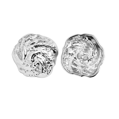 Metallknöpfe, 15 mm bis 23 mm (Nr. 4, Silber, 18 mm, 6 Stück) von Bfjpofi