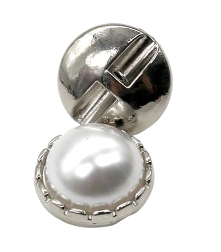 Metallknöpfe, 18 mm, silberweiß, 18 mm, 6 Stück, 6 Stück Metallknöpfe, 18 mm, silberweiß, 18 mm, 6 Stück, 6 Stück von Bfjpofi