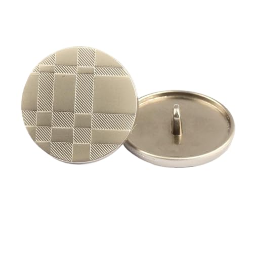 Metallknöpfe, 6 Stück, 18 mm, 25 mm, 30 mm (5# Sandsilber, 25 mm, 6 Stück) von Bfjpofi