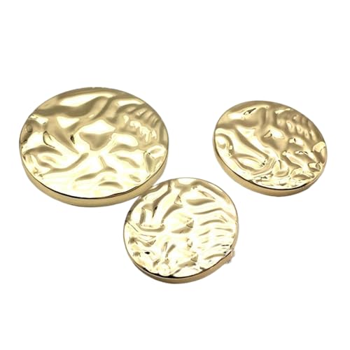 Metallknöpfe, flach, unregelmäßig, 18 mm bis 40 mm (Gold, 30 mm, 6 Stück) von Bfjpofi