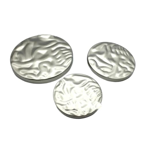 Metallknöpfe, flach, unregelmäßig, 18 mm bis 40 mm (Silber, 40 mm, 6 Stück) von Bfjpofi