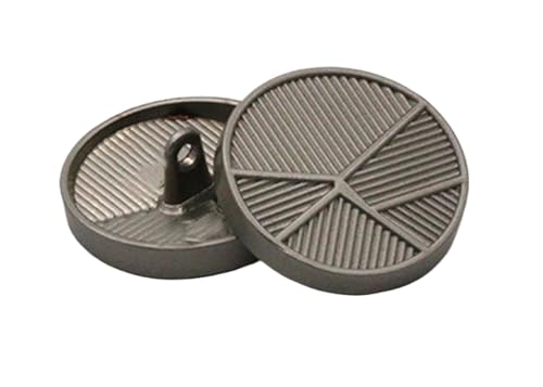 Metallknöpfe, rund, unregelmäßig, 18 mm, 23 mm, 25 mm (Sandsilber, 23 mm, 6 Stück) von Bfjpofi