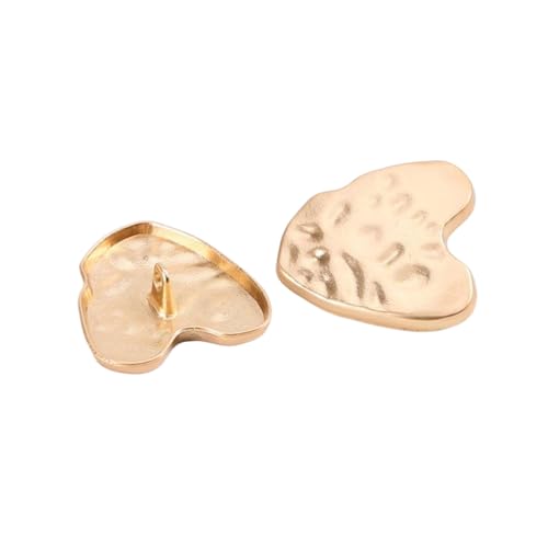 Metallknöpfe, unregelmäßig, herzförmig, 11 mm, 25 mm, 30 mm, Sandgold, 11 mm, 6 Stück Metallknöpfe, unregelmäßig, herzförmig, 11 mm, 25 mm, 30 mm, Sandgold, 11 mm, 6 Stück von Bfjpofi