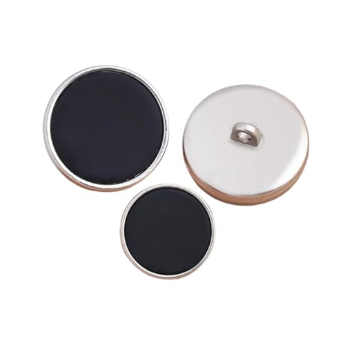 Metallknöpfe aus Kunstharz, 15 mm, 20 mm (Nr. 3, Schwarz, 15 mm, 6 Stück) von Bfjpofi