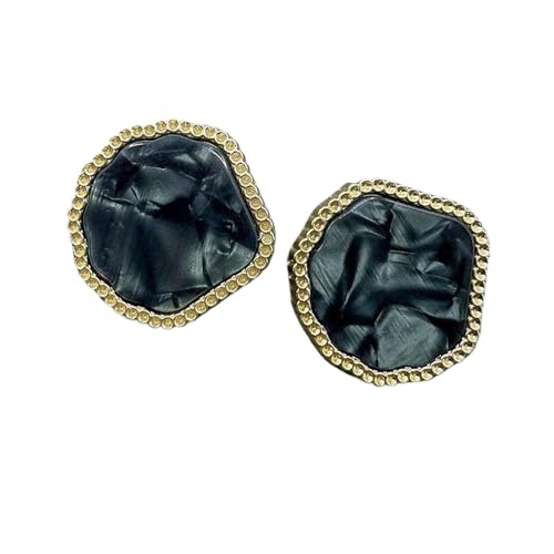 Metallknöpfe in Muschelform, 18 mm, 22 mm, 25 mm (Essigsäureblau / Schwarz, 25 mm, 10 Stück), 10 Stück von Bfjpofi