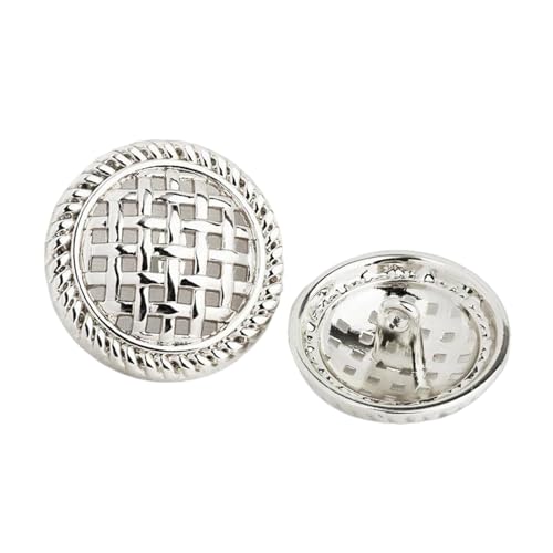 Metallknöpfe mit Blumenmuster, 18 mm - 25 mm (6# Weiß, 20 mm, 6 Stück), 6 Stück von Bfjpofi