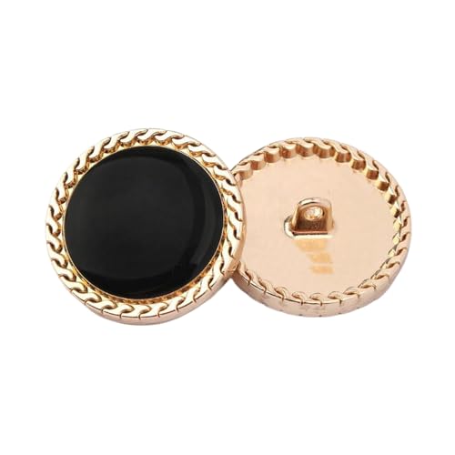 Ölknöpfe aus Metall, gepunktet, 15 mm bis 25 mm (Nr. 3, Schwarz, 23 mm, 6 Stück), 6 Stück von Bfjpofi