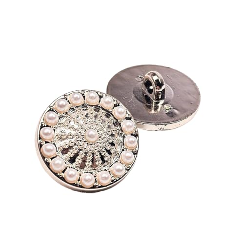 Perlen- und Kristallknöpfe, 17,5 mm, 21,5 mm, 25 mm (1# Roségold, 25 mm, 10 Stück) von Bfjpofi