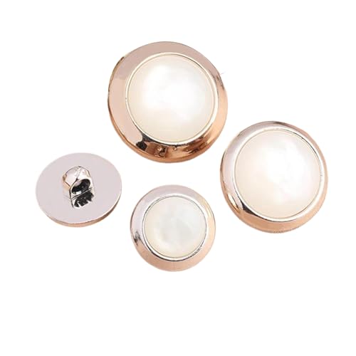 Perlglanz-Knöpfe, rund, 18 mm, 22,5 mm, 25 mm (1 # Weiß, 22,5 mm, 10 Stück) von Bfjpofi