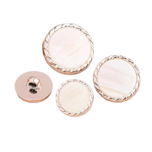 Perlglanz-Knöpfe, rund, 18 mm, 22,5 mm, 25 mm (4# Beige, 25 mm, 10 Stück), 10 Stück von Bfjpofi