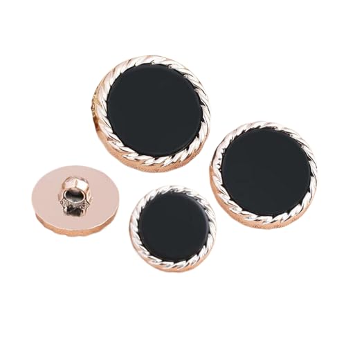 Perlglanz-Knöpfe, rund, 18 mm, 22,5 mm, 25 mm (5# Schwarz, 25 mm, 10 Stück), 10 Stück von Bfjpofi