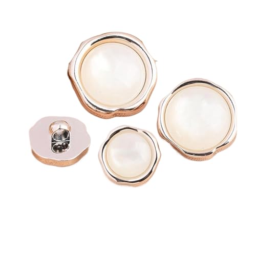 Perlglanz-Knöpfe, rund, 18 mm, 22,5 mm, 25 mm (6# Weiß, 25 mm, 10 Stück) von Bfjpofi