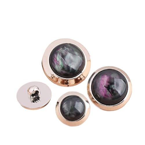 Perlglanz-Knöpfe, rund, 18 mm, 22,5 mm, 25 mm (8# Schwarz, 22,5 mm, 10 Stück), 10 Stück von Bfjpofi