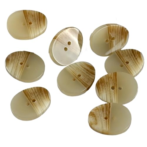 Quadratische, ovale Knöpfe, 18 - 24 mm (elliptisches Khaki, 20 mm, 10 Stück), 10 Stück von Bfjpofi