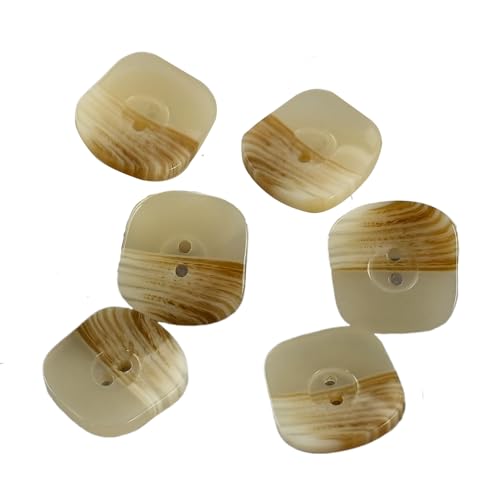 Quadratische, ovale Knöpfe, 18 mm - 24 mm (quadratisch, Khaki, 18 mm, 10 Stück), 10 Stück von Bfjpofi