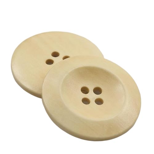 Runde Holzknöpfe, 18 mm bis 38 mm (helle Holzfarbe, 30 mm, 10 Stück), 10 Stück von Bfjpofi