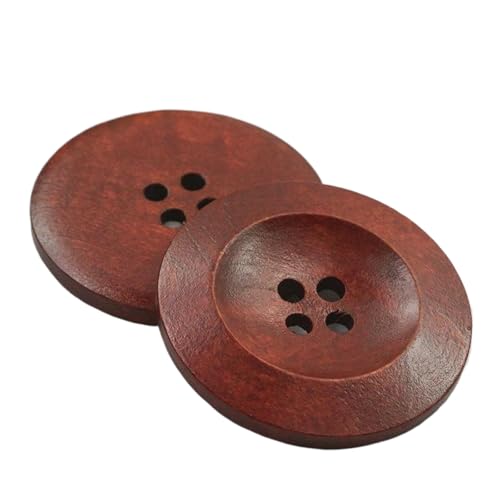 Runde Holzknöpfe, 18 mm bis 38 mm (roter Kaffee, 35 mm, 10 Stück), 10 Stück von Bfjpofi