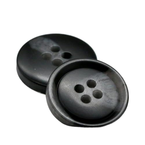Runde Knöpfe aus Kunstharz, 15 mm bis 28 mm mit Muster (schwarz, 15 mm, 10 Stück) von Bfjpofi