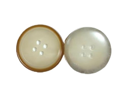 Runde Knöpfe mit vier Löchern, Kunstharz, 15 mm bis 28 mm (Khaki, 15 mm, 10 Stück) von Bfjpofi