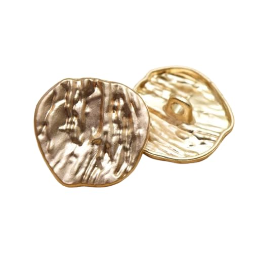 Unregelmäßige Metallknöpfe, 20 mm, 6 Stück (Nr. 4 Sandgold, 20 mm), 6 Stück von Bfjpofi