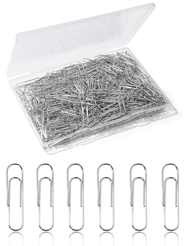 Büroklammern, 600 Stück, Premium-Büroklammern, mittelgroß, 3,8 cm, silberfarben, für Schule, Büro, strapazierfähig, ideal für Lesezeichen (Silber) von Bflaae