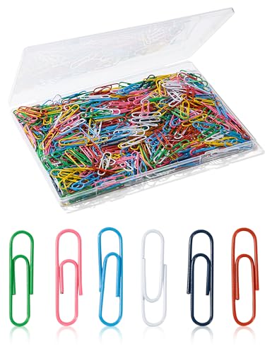 Büroklammern, mittelgroße Büroklammern für Büro, Schule und persönlichen Gebrauch, für den täglichen Gebrauch, 3,8 cm, farbig, strapazierfähig, ideal für Lesezeichen, 600 Stück von Bflaae