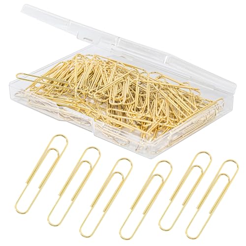 Goldfarbene Büroklammern, große Büroklammern, 5,1 cm, Jumbo-Büroklammern, glatte, robuste Clips, Bürobedarf, ideal für Lesezeichen Goldfarbene Büroklammern, große Büroklammern, 5,1 cm, Jumbo-Büroklammern, glatte, robuste Clips, Bürobedarf, ideal für Lesezeichen von Bflaae