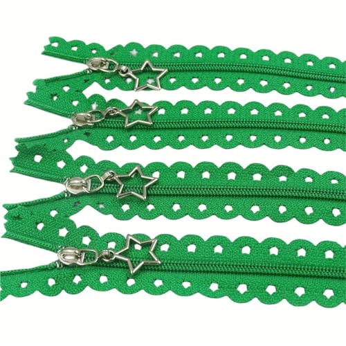BgnEhRfL Reißverschluss, Reißverschlüsse, 3# Nylon-Reißverschluss, Nähzubehör, mehrfarbige Auswahl for Nähen, Basteln(Grass Green,16 INCH-10PCS) von BgnEhRfL