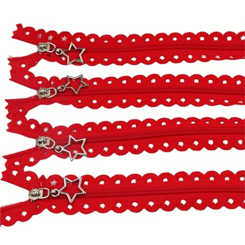 BgnEhRfL Reißverschluss, Reißverschlüsse, 3# Nylon-Reißverschluss, Nähzubehör, mehrfarbige Auswahl for Nähen, Basteln(Red,16 INCH-10PCS) von BgnEhRfL