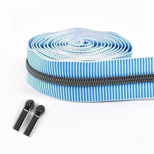 BgnEhRfL Reißverschluss, Reißverschlüsse, 5# gestreiftes Nylon-Reißverschlussband for Nähen von Taschen, Endlosrolle, Spiralreißverschluss, DIY-Kleidungszubehör for Nähen, Basteln(BlueGunBlack) BgnEhRfL Reißverschluss, Reißverschlüsse, 5# gestreiftes Nylon-Reißverschlussband for Nähen von Taschen, Endlosrolle, Spiralreißverschluss, DIY-Kleidungszubehör for Nähen, Basteln(BlueGunBlack) von BgnEhRfL