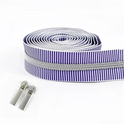BgnEhRfL Reißverschluss, Reißverschlüsse, 5# gestreiftes Nylon-Reißverschlussband for Nähen von Taschen, Endlosrolle, Spiralreißverschluss, DIY-Kleidungszubehör for Nähen, Basteln(PurpleSilver) BgnEhRfL Reißverschluss, Reißverschlüsse, 5# gestreiftes Nylon-Reißverschlussband for Nähen von Taschen, Endlosrolle, Spiralreißverschluss, DIY-Kleidungszubehör for Nähen, Basteln(PurpleSilver) von BgnEhRfL