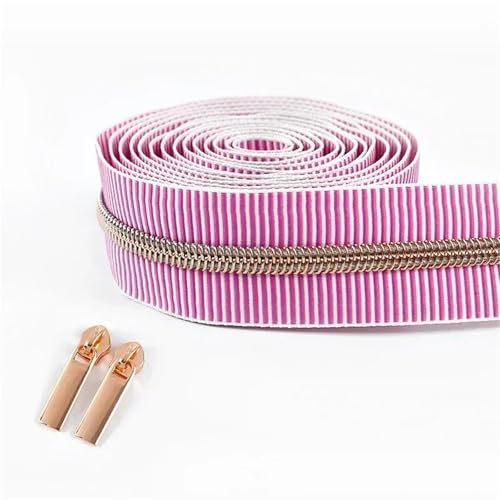BgnEhRfL Reißverschluss, Reißverschlüsse, 5# gestreiftes Nylon-Reißverschlussband for Nähen von Taschen, Endlosrolle, Spiralreißverschluss, DIY-Kleidungszubehör for Nähen, Basteln(PinkRoseGold) BgnEhRfL Reißverschluss, Reißverschlüsse, 5# gestreiftes Nylon-Reißverschlussband for Nähen von Taschen, Endlosrolle, Spiralreißverschluss, DIY-Kleidungszubehör for Nähen, Basteln(PinkRoseGold) von BgnEhRfL