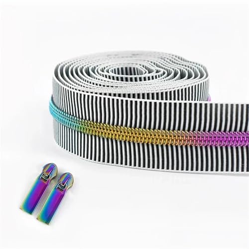 BgnEhRfL Reißverschluss, Reißverschlüsse, 5# gestreiftes Nylon-Reißverschlussband for Nähen von Taschen, Endlosrolle, Spiralreißverschluss, DIY-Kleidungszubehör for Nähen, Basteln(BlackColored) BgnEhRfL Reißverschluss, Reißverschlüsse, 5# gestreiftes Nylon-Reißverschlussband for Nähen von Taschen, Endlosrolle, Spiralreißverschluss, DIY-Kleidungszubehör for Nähen, Basteln(BlackColored) von BgnEhRfL