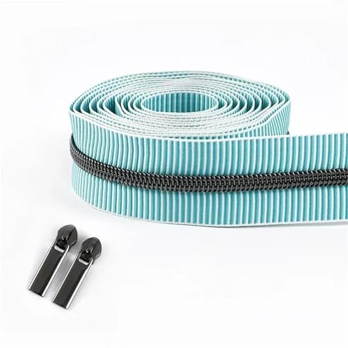 BgnEhRfL Reißverschluss, Reißverschlüsse, 5# gestreiftes Nylon-Reißverschlussband for Nähen von Taschen, Endlosrolle, Spiralreißverschluss, DIY-Kleidungszubehör for Nähen, Basteln(GreenBlack) von BgnEhRfL