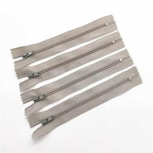 BgnEhRfL Reißverschluss, Reißverschlüsse, Geschlossener Nylon-Spiralreißverschluss, geeignet for Kleidung, Reißverschlüsse for Nähen, 2 for Nähen, Basteln(Light Grey,20cm) von BgnEhRfL
