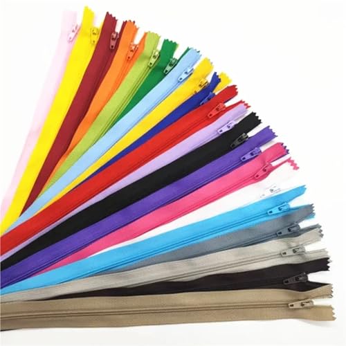 BgnEhRfL Reißverschluss, Reißverschlüsse, Geschlossener Nylon-Spiralreißverschluss, geeignet for Kleidung, Reißverschlüsse for Nähen, 2 for Nähen, Basteln(Mix,20cm) von BgnEhRfL