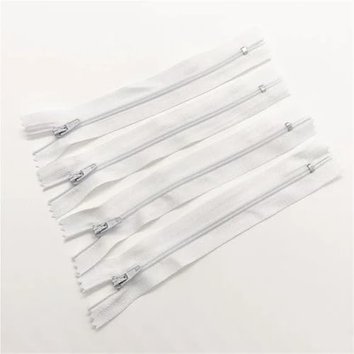 BgnEhRfL Reißverschluss, Reißverschlüsse, Geschlossener Nylon-Spiralreißverschluss, geeignet for Kleidung, Reißverschlüsse for Nähen, 2 for Nähen, Basteln(White,20cm) von BgnEhRfL