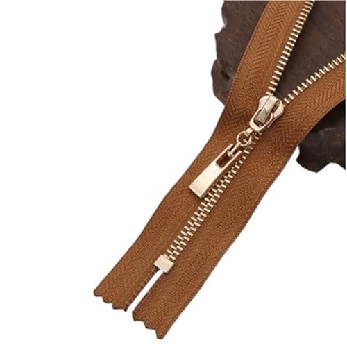 BgnEhRfL Reißverschluss, Reißverschlüsse, Metallreißverschluss mit geschlossenem Ende, DIY-Taschenkleidung, Machen Sie Handtasche bunt for Nähen, Basteln(Camel,40cm) von BgnEhRfL
