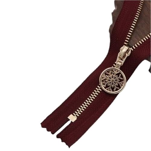 BgnEhRfL Reißverschluss, Reißverschlüsse, Metallreißverschluss mit geschlossenem Ende, DIY-Taschenkleidung, Machen Sie Handtasche bunt for Nähen, Basteln(Claret,15cm) von BgnEhRfL